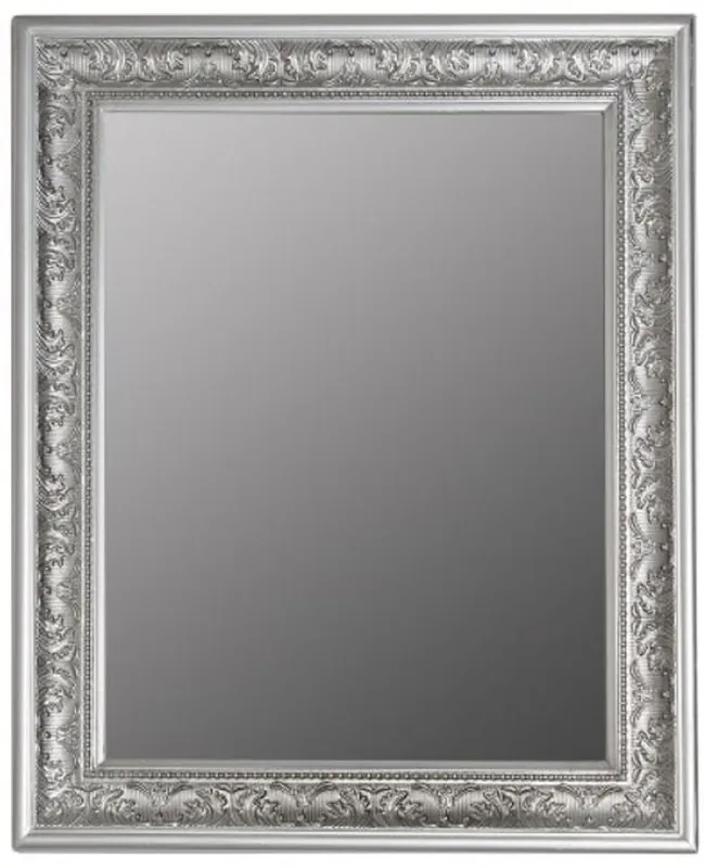 Finale Aktion Casa Padrino Baroque Mirror Silver 52 x H. 62 cm - Handcrafted Baroque Wall Mirror with Facet Cut and Beautiful Decorations