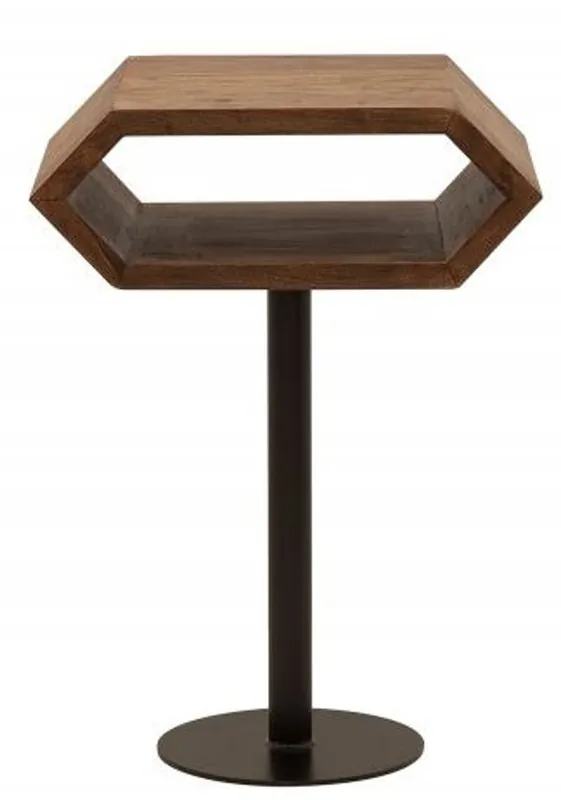 Casa Padrino designer side table nature / black Sheesham 45cm x 35cm x H.65cm solid wood Heißes Angebot