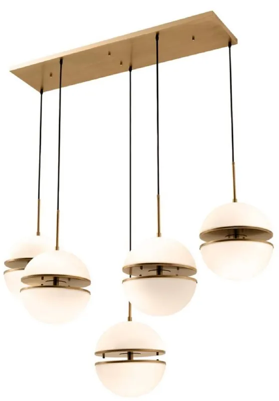 Casa Padrino pendant light antique brass / white 130 x 50 x H. 190 cm - Luxury Hanging Lamp Expressversand