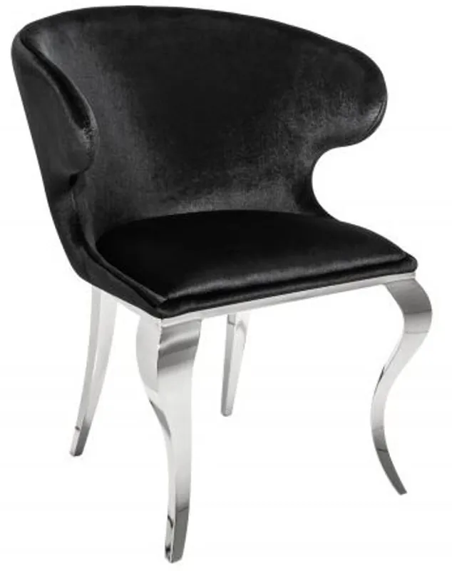 Günstig Casa Padrino designer dining chair silver / black 61 x 60 x H.79 cm - Dining room furniture