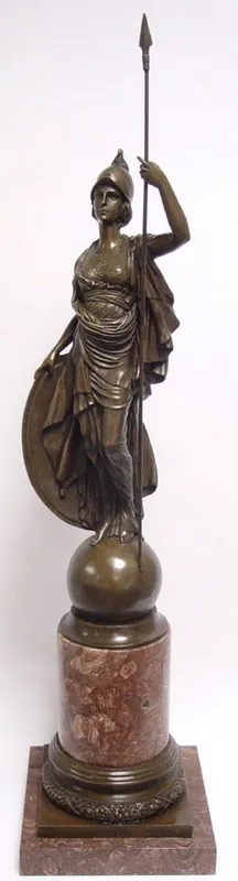 Kracherpreis Casa Padrino Luxury Bronze Figure Athena Giustiniani Bronze / Red 25.5 x H. 105.5 cm - Magnificent Decoration with a Marble Base