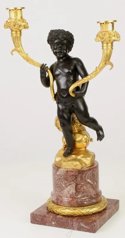 Casa Padrino Baroque Double Candle Holder Black / Gold / Red 26 x 15.1 x H. 48 cm - Noble Candlestick in Baroque Style Preisknaller