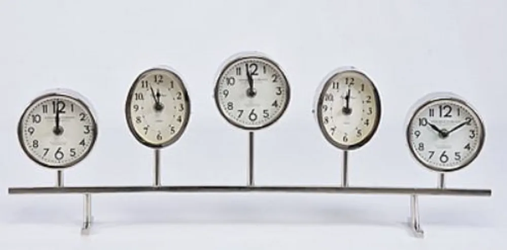 Casa Padrino luxury table clock silver 64 x 6 x H. 24 cm - Decorative Brass Clock Expressversand