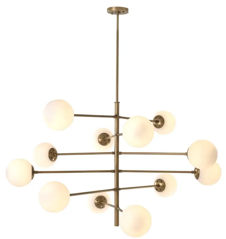 Casa Padrino luxury chandelier antique brass / white Ø 122 x H. 69 cm - Luxury Quality Preis Gesenkt