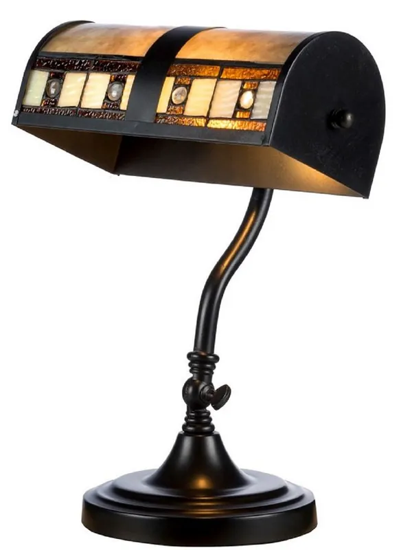 Angebot Casa Padrino Luxury Tiffany Desk Lamp Black / Multicolor 25 x H. 38 cm - Luxury Table Lamp