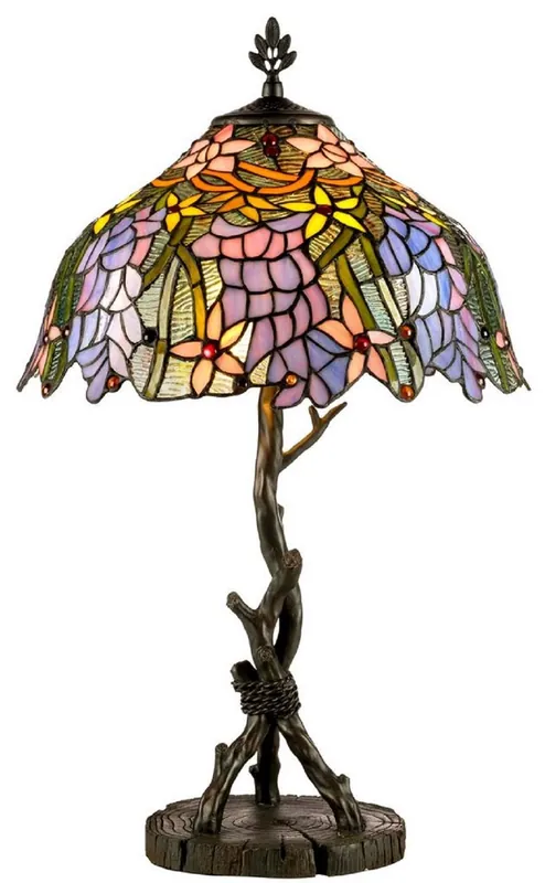 Preis Gesenkt Casa Padrino Luxury Tiffany Table Lamp Black / Multicolor Ø 40 x H. 62 cm - Luxury Quality