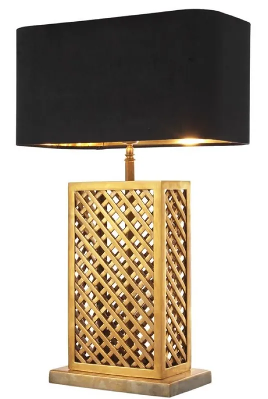 Casa Padrino Luxury Table Lamp Vintage Brass / Black 46 x 22 x H. 72 cm - Luxury Quality Neue Kollektion