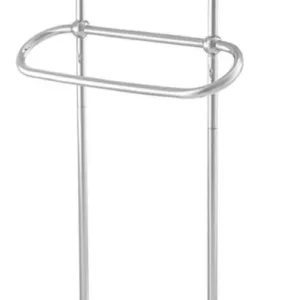 Casa Padrino Luxury Towel Rack Silver / White 50 x 22 x H. 91 cm - Luxury Bathroom Accessories Schneller Versand