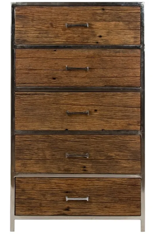 Finale Aktion Casa Padrino luxury dresser with 5 drawers brown / silver 60 x 40 x H. 110 cm - Luxury Furniture