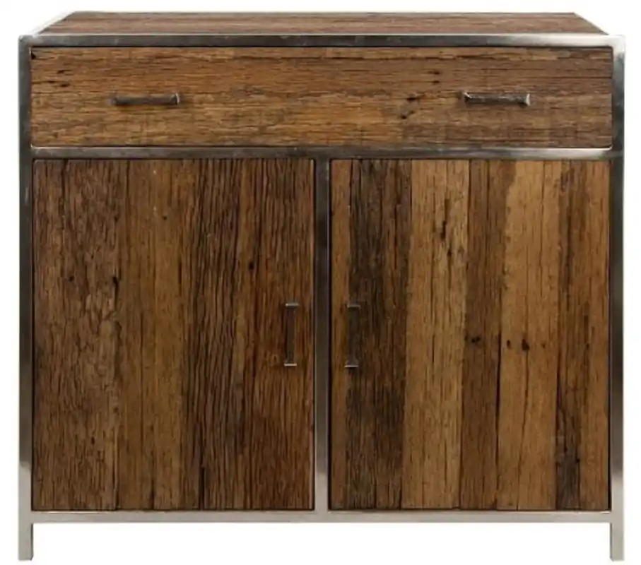 Sichere Zahlung Casa Padrino luxury sideboard with 2 doors and 1 drawer brown / silver 90 x 40 x H. 86 cm - Luxury Furniture