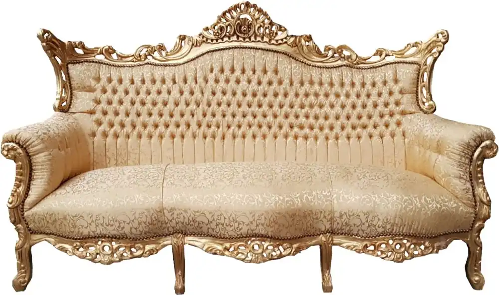 Sonderangebot Casa Padrino Baroque 3 seater sofa Gold Pattern / Gold - Living room furniture couch lounge
