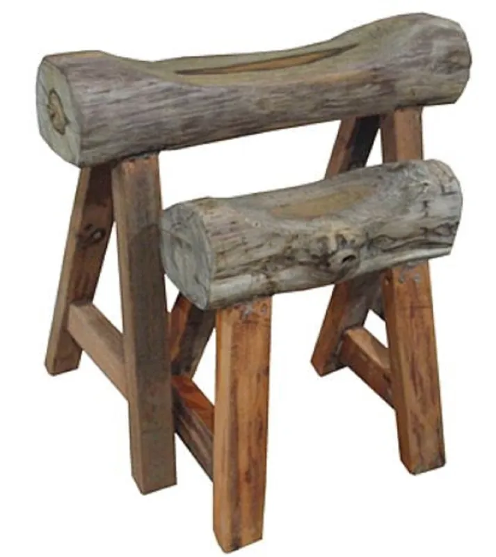 Schnäppchen Casa Padrino Country Style Stool Set Natural - Country Style Furniture