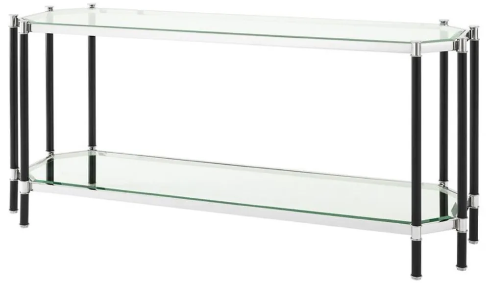 Mega-Angebot Casa Padrino Living Room Console Table Silver / Black 169 x 53.5 x H. 75.5 cm - Luxury Console