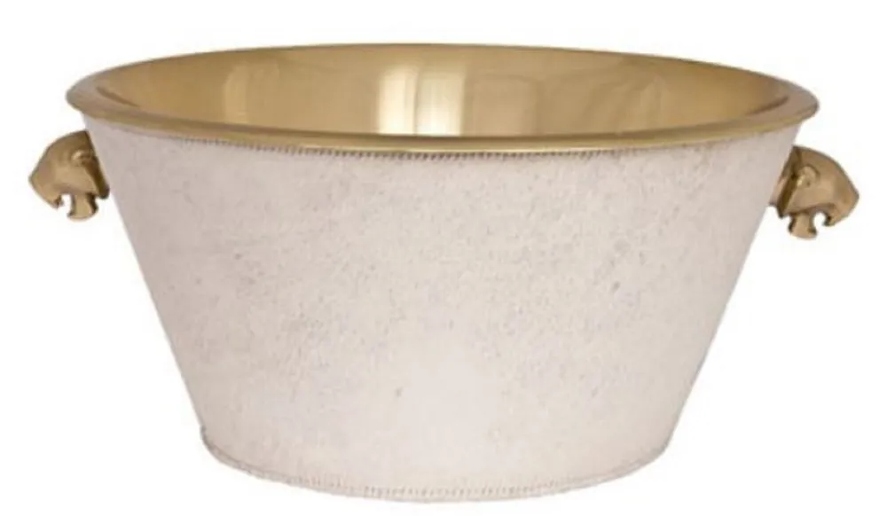 Online Kaufen Casa Padrino luxury wine cooler brass / white Ø 46 x H. 22 cm - Gastronomy Accessories