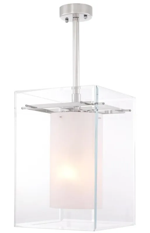 Casa Padrino luxury living room hanging lamp silver / white 36 x 36 x H. 50 cm - Luxury Furniture Neuheit