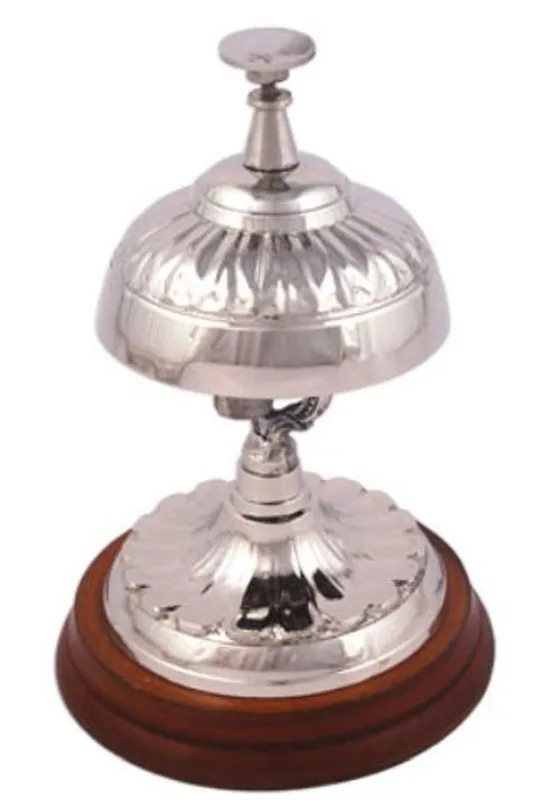 Kracherpreis Casa Padrino Luxury Table Bell Silver / Brown Ø 10 x H. 15 cm - Service Bell - Hotel & Gastronomy Accessories