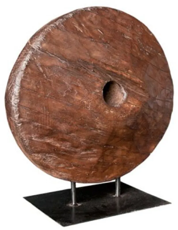 Echt Casa Padrino luxury deco wooden wheel brown / black 52 x 48 x H. 20 cm - Deco Accessories