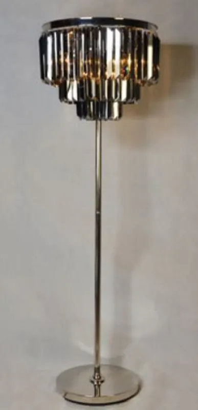 Casa Padrino luxury floor lamp silver / black Ø 54 x H. 161 cm - Round Floor Lamp with Crystal Glass Expressversand