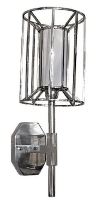 Preisknaller Casa Padrino Luxury Wall Lamp Silver / White 24 x 24 x H. 52 cm - Hotel & Restaurant Wall Light