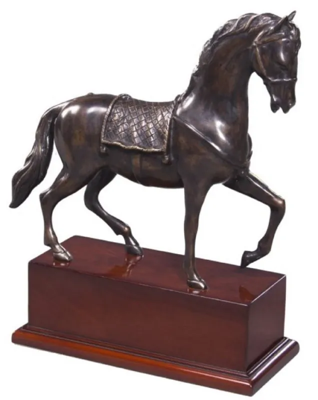 Beliebt Casa Padrino luxury bronze figure horse with wooden base bronze / brown 31.5 x 12.5 x H. 37.3 cm - Decoration Figurine
