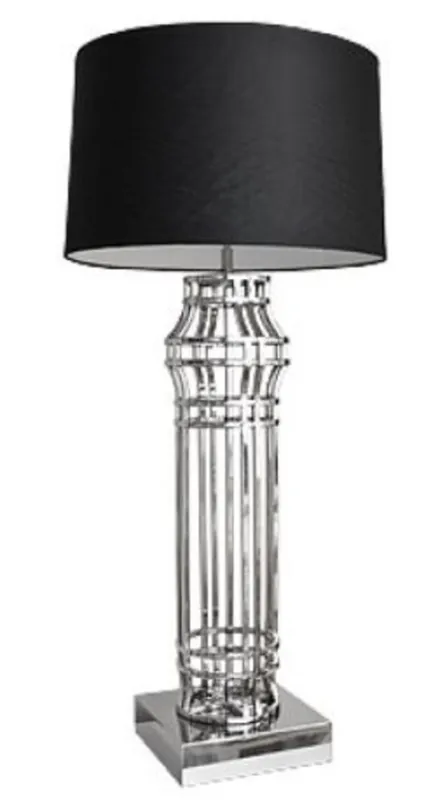 Preis Gesenkt Casa Padrino luxury table lamp silver / black Ø 30 x H. 102 cm - Luxury Living Room Lamp