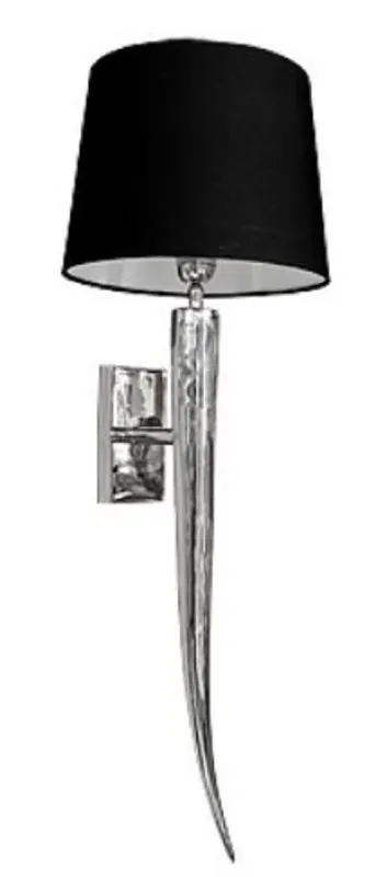 Casa Padrino designer wall lamp silver / black 15 x 7 x H. 71 cm - Hotel & Restaurant Wall Light with Lampshade Expressversand