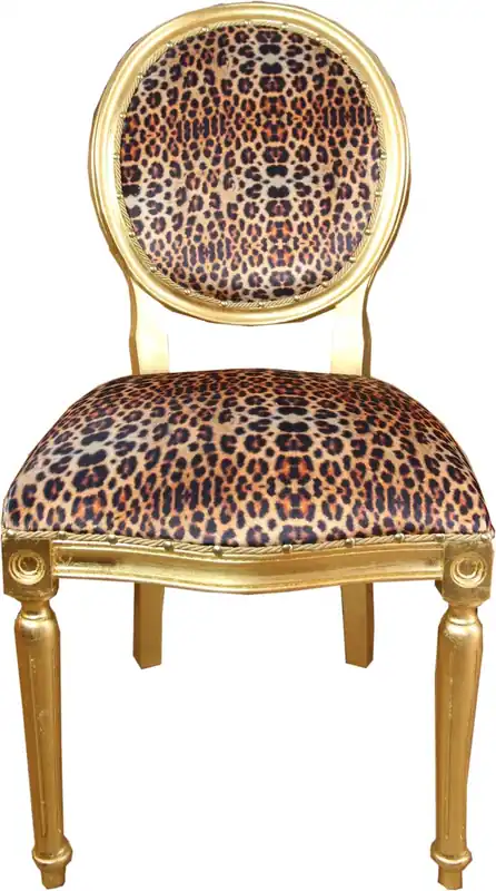 Casa Padrino Baroque Luxury Dining Chair Leopard / Gold Mod2 - Designer Chair - Hotel & Restaurant Furniture - Luxury Quality Versand Am Gleichen Tag