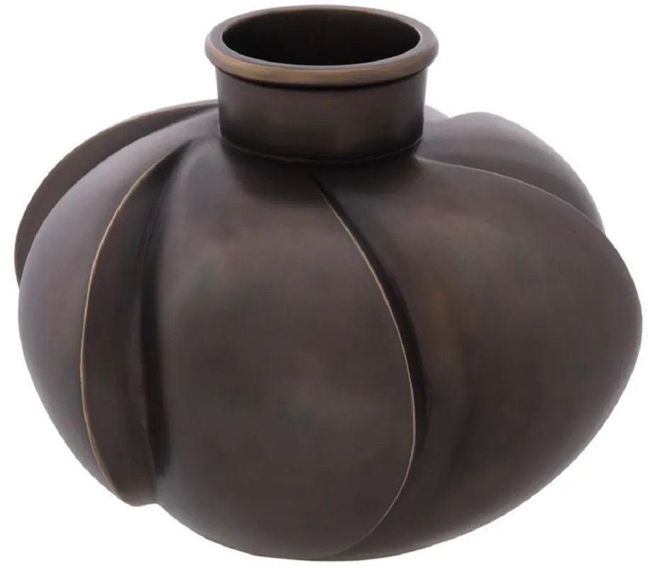 Casa Padrino luxury decorative brass vase bronze Ø 19 x H. 15 cm - Luxury Quality Online Kaufen