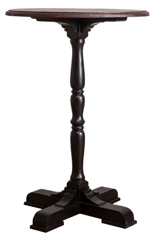 Casa Padrino Country Style Bar Table Black / Dark Brown Ø 78 x H. 110 cm - Round Bar Table in Country Style Aktuell