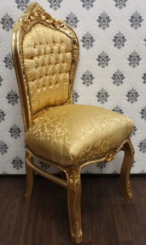 Versand Am Gleichen Tag Casa Padrino Baroque Dinner Chair Gold Pattern / Gold - Baroque furniture antique style - luxury