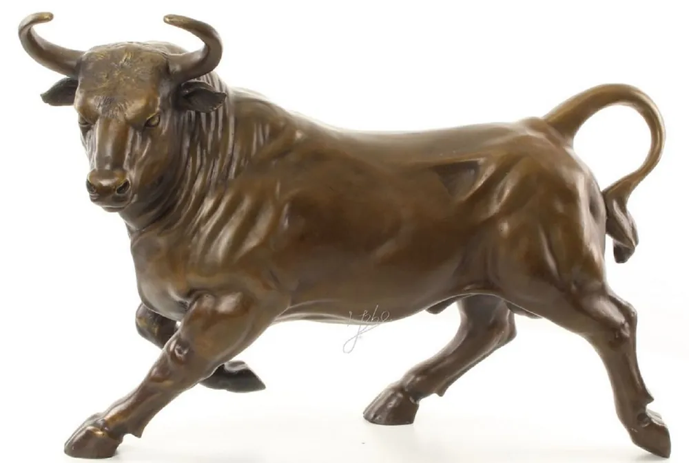 Casa Padrino luxury decoration bronze sculpture bull bronze / gold 57 x 24 x H. 38.7 cm - Bronze Figure Echt