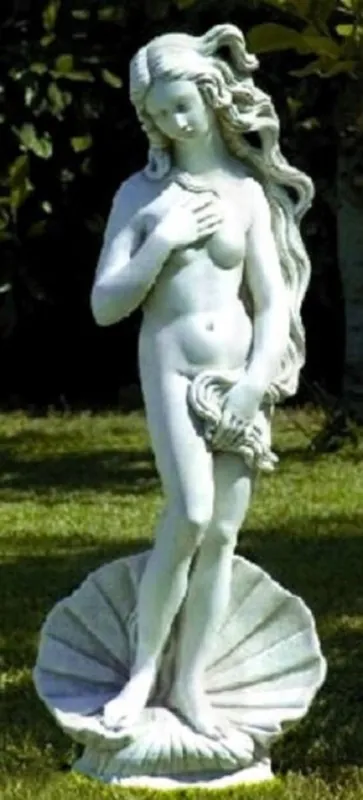 Knallerangebot Casa Padrino Art Nouveau Garden Decoration Sculpture / Statue Venus with Shell Gray Ø 32 x H. 85 cm - Stone Figure Garden Sculpture