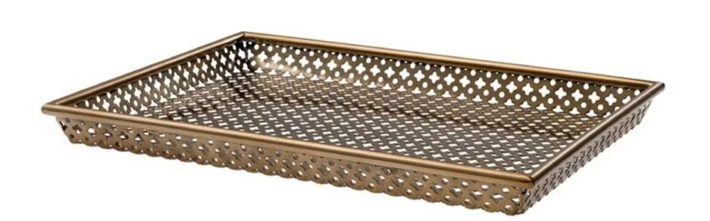 Rabatt Casa Padrino luxury serving tray antique brass 40.5 x 30.5 x H. 3.5 cm - Gastronomy Accessories