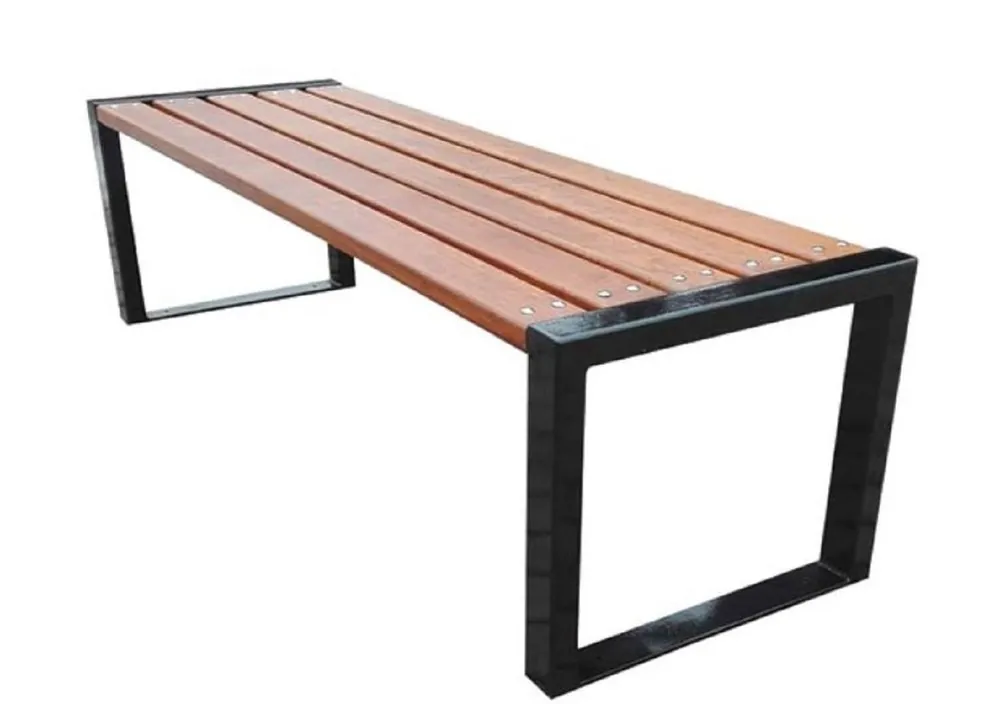 Casa Padrino luxury garden bench brown / black 150 x 47 x H. 45 cm - Modern Bench without Backrest Rabatt