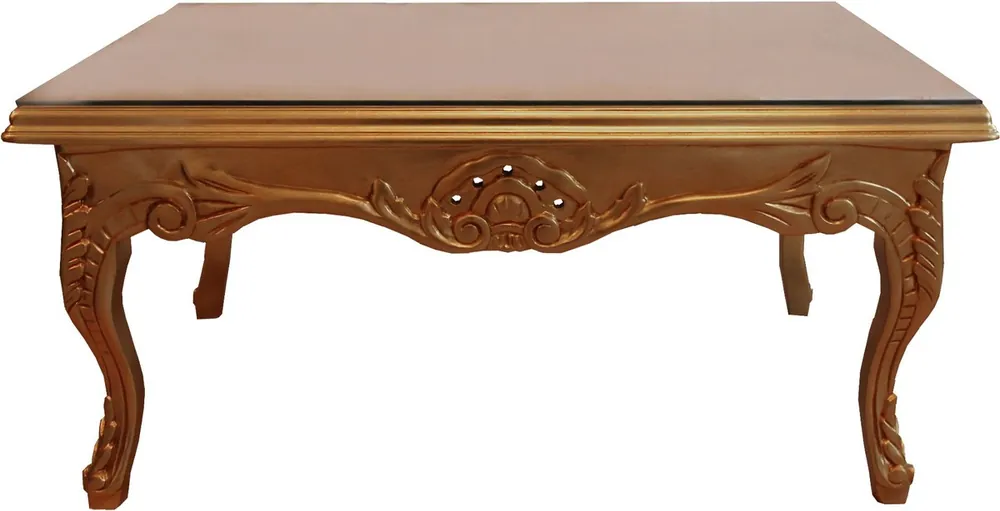 Casa Padrino Baroque coffee table Gold 100 x 70 cm - Living room Salon table furniture Schneller Versand