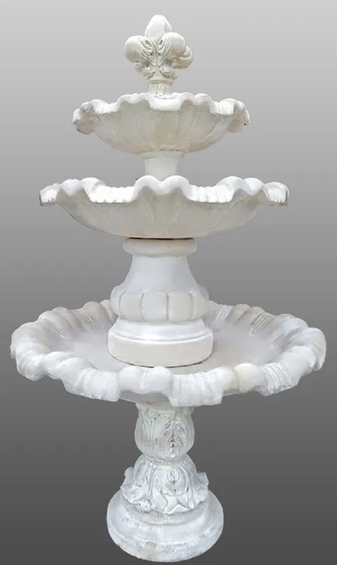 Billig Casa Padrino Baroque Garden Fountain with Lily White Ø 130 x H. 209 cm - Magnificent Fountain in Baroque Style