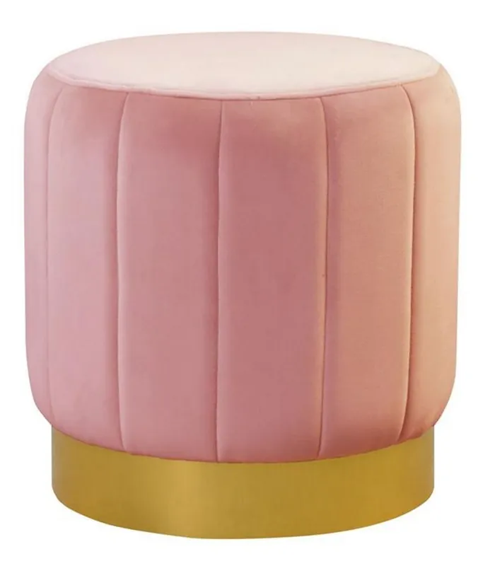 Must-Have Casa Padrino Luxury Seat Stool with Gold Metal - Luxury Quality - ALL COLORS - Neo Classic Round Stool - Furniture
