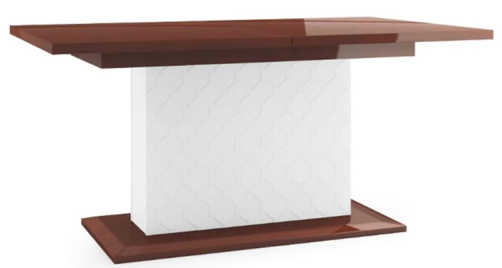 Ausverkauf Casa Padrino Luxury Dining Table Glossy Brown / White 160-210 x 90 x H. 77 cm - Modern Extendable Kitchen Table