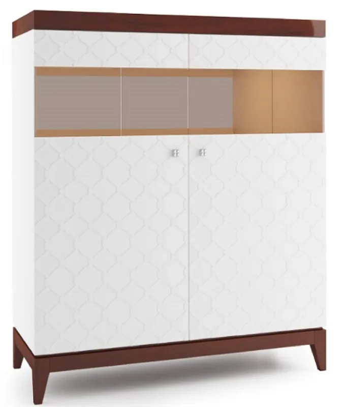 Casa Padrino luxury bar cabinet with 2 doors white / glossy brown 111.2 x 45 x H. 132.8 cm - Luxury Collection Solange Der Vorrat Reicht