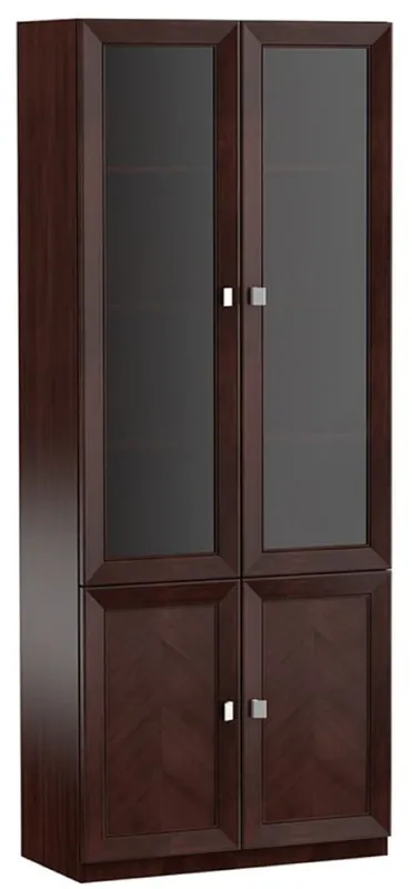 Casa Padrino luxury living room cabinet with 4 doors dark brown / silver 90.6 x 44.2 x H. 225.6 cm - Luxury Collection Neue Ware
