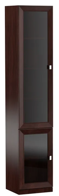 Casa Padrino Luxury Living Room Cabinet with 2 Glass Doors Dark Brown / Silver 45.4 x 44.2 x H. 225.6 cm - Luxury Quality Neue Kollektion