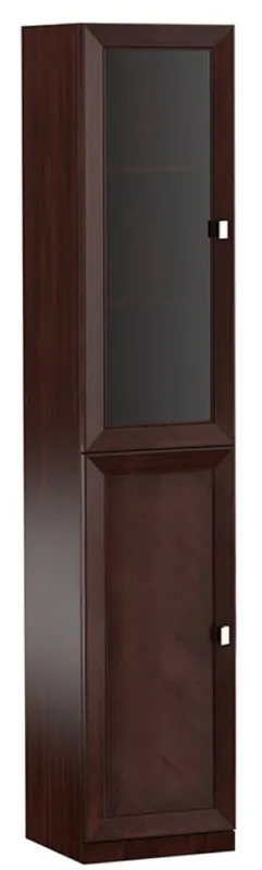 Solange Der Vorrat Reicht Casa Padrino Luxury Living Room Cabinet with 2 Doors Dark Brown / Silver 45.4 x 44.2 x H. 225.6 cm - Luxury Collection
