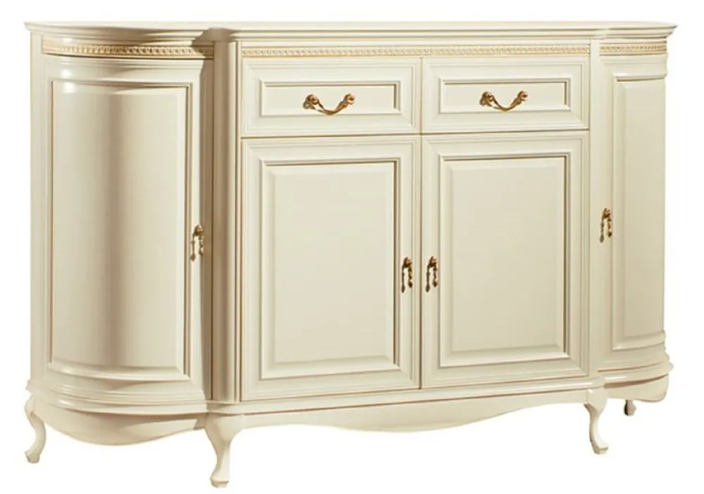 Top-Angebot Casa Padrino Luxury Baroque Chest of Drawers Cream / Gold 168.9 x 46.7 x H. 105 cm - Sumptuous Dresser with 4 Doors and 2 Drawers - Luxury Quality