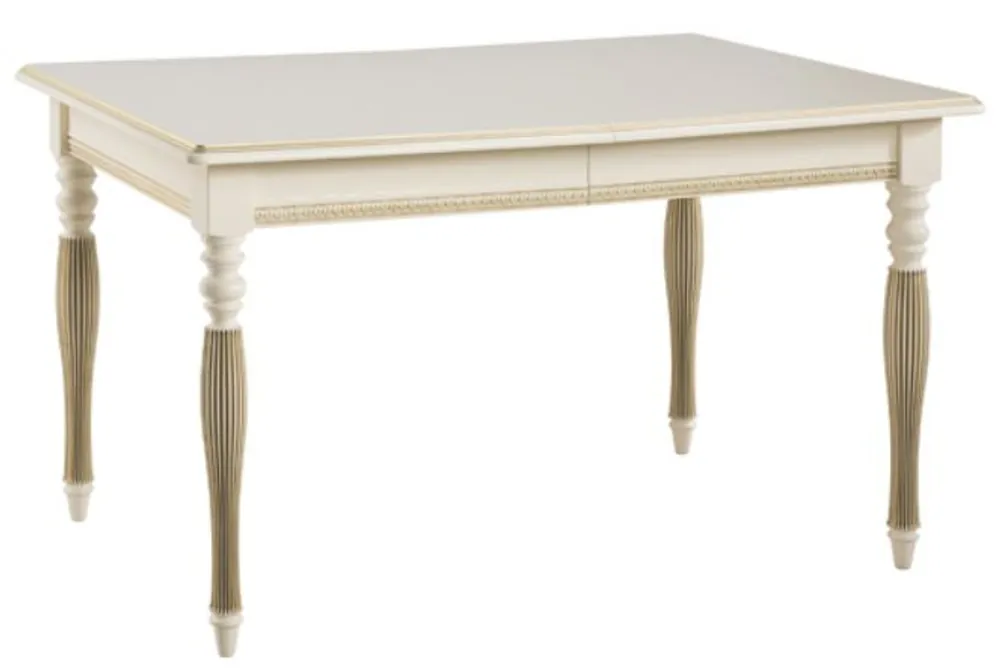Highlight Casa Padrino Luxury Baroque Dining Table Cream / Gold 130-330 x 100 x H 77.5 cm - Extendable Kitchen Table