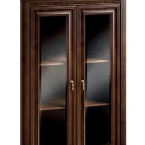 Direkt Vom Hersteller Casa Padrino Luxury Art Nouveau Corner Hanging Cabinet with 2 Glass Doors Dark brown 82 x 52.1 x H. 111.6 cm - Living Room Furniture