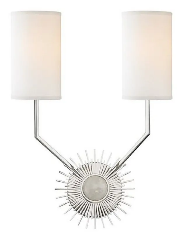 Markenprodukt Casa Padrino Designer Wall Light Silver / White 33.6 x 14.6 x H. 46.3 cm - Luxury Quality