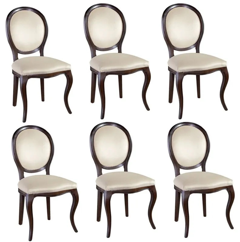 Meistverkauft Casa Padrino Luxury Art Nouveau Dining Set Dark Brown / Cream 51 x 44 x H. 99 cm - 6 Dining Chairs - Dining Room Furniture