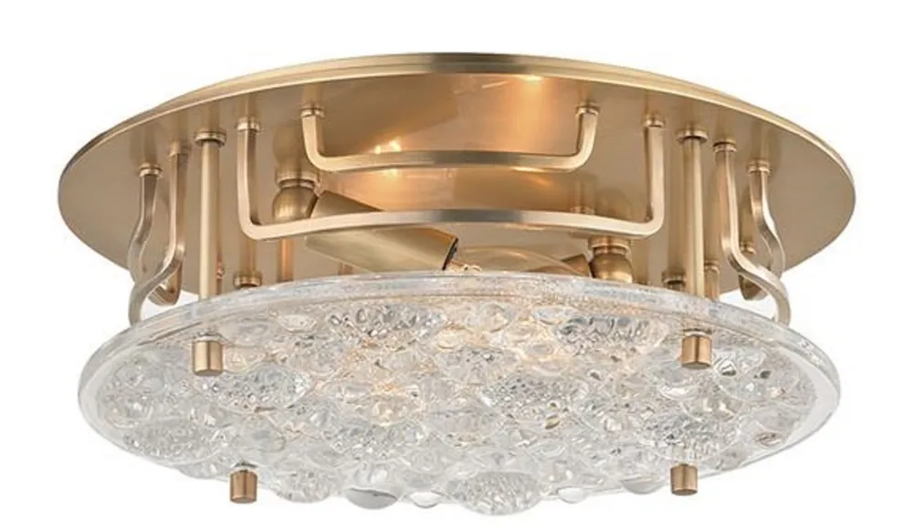 Sale Casa Padrino luxury ceiling lamp antique brass Ø 28.6 x H. 9.5 cm - Round Ceiling Lamp with Handmade Glass - Luxury Quality
