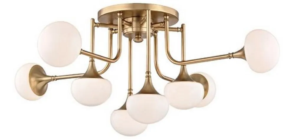 Versand Am Gleichen Tag Casa Padrino Luxury LED Ceiling Lamp Antique Brass / White Ø 92.7 x H. 36.8 cm - Ceiling Light with Spherical Glass Lampshades - Luxury Quality