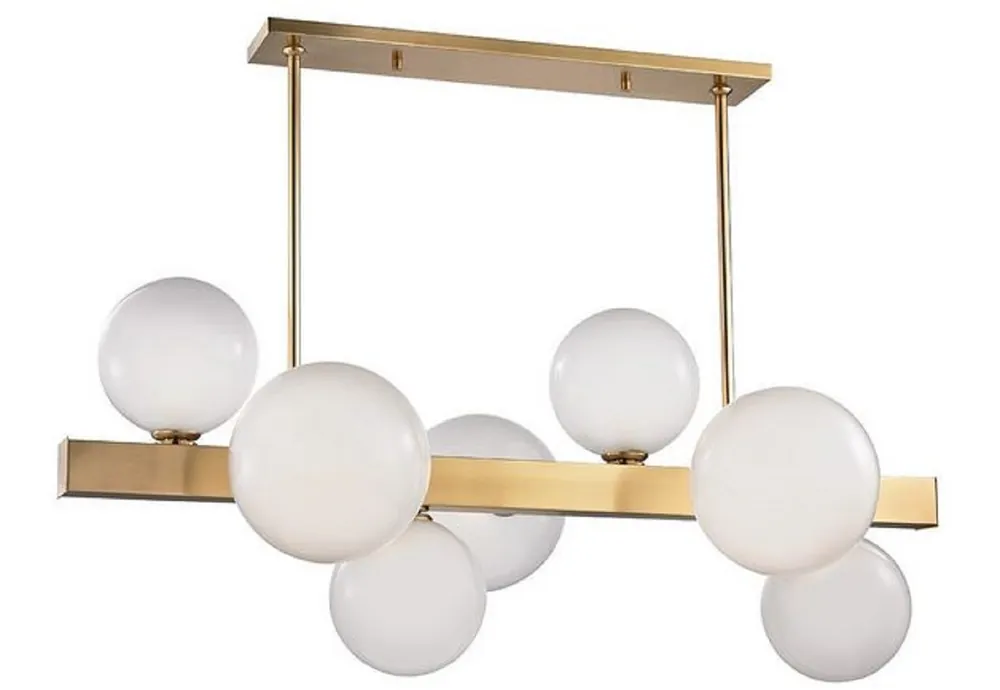 Saisonangebot Casa Padrino Luxury LED Hanging Lamp Antique Brass / White 110.5 x 54 x H. 47 cm - Luxury Collection